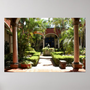 Klassieke Mexicaanse Courtyard in San Blas Nayarit Poster