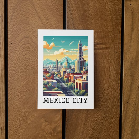 Klassieke Mexico City CDMX Retro Vintage Reizen Briefkaart