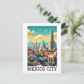 Klassieke Mexico City CDMX Retro Vintage Reizen Briefkaart (Staand voorkant)