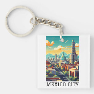 Klassieke Mexico City CDMX Retro Vintage Reizen Sleutelhanger