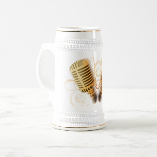 Klassieke microfoon bierpul (Voorkant links)