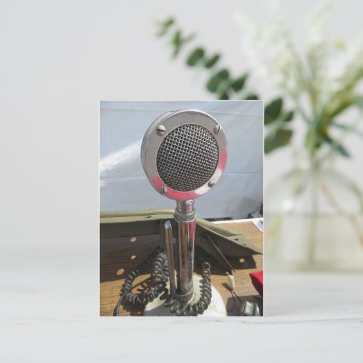 Klassieke microfoon briefkaart (Staand voorkant)