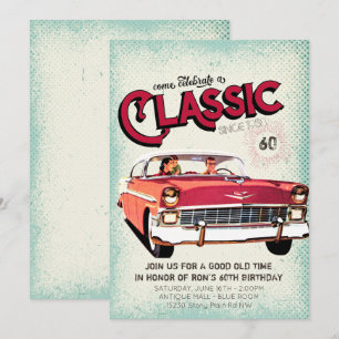 Klassieke Mid Century Auto Vintage 60e Verjaarda Kaart