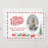 Klassieke Mid-Century Custom Foto Kerstmis Feestdagenkaart (Voorkant)