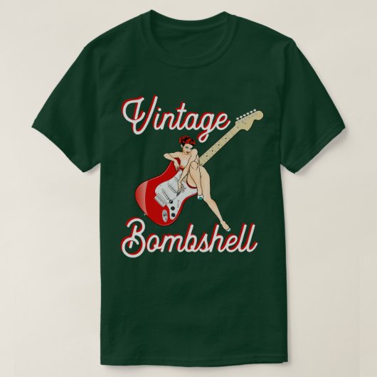 Klassieke Mid Century PinUp Meisje en Elektrische T-shirt (Design voorkant)