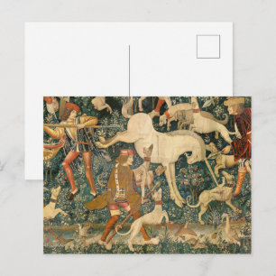 Klassieke Middeleeuwse Eenhoorn Verdedigt Zichzelf Briefkaart