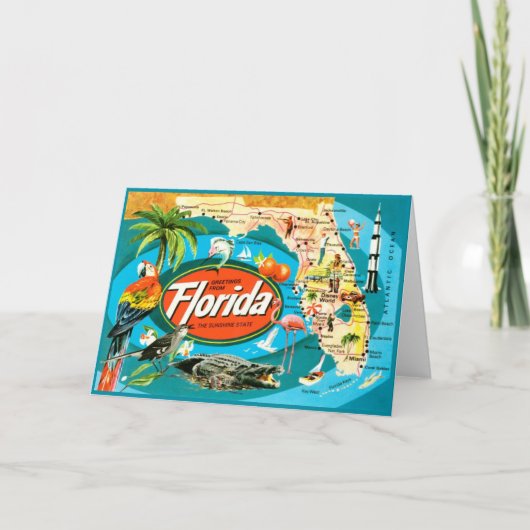 Klassieke middeleeuwse groeten uit Florida Kaart (Voorkant)