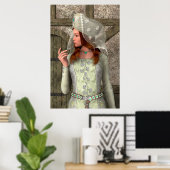 Klassieke Middeleeuwse Prinses Renaissance Kunst Poster (Thuiskantoor)