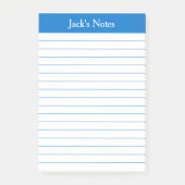 Klassieke middelgrote blauwe, geïndividualiseerde post-it® notes (Voorkant)