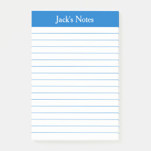 Klassieke middelgrote blauwe, geïndividualiseerde post-it® notes