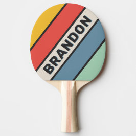 Klassieke Midnight Bold Gestreepte met naam Tafeltennisbatje