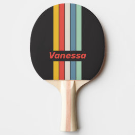 Klassieke Midnight Pin Stripe met naam Tafeltennisbatje