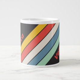Klassieke Midnight Strepen met Naam Grote Koffiekop
