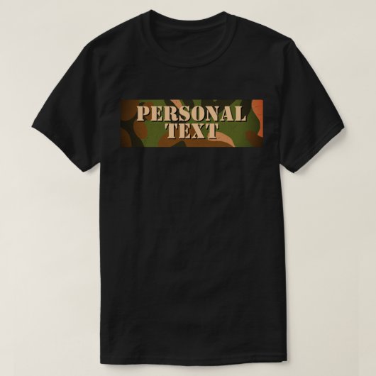 Klassieke militaire camouflage persoonlijke tekst t-shirt (Design voorkant)