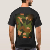 Klassieke militaire camouflage persoonlijke tekst t-shirt (Achterkant)
