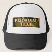 Klassieke militaire camouflage persoonlijke tekst trucker pet (Voorkant)