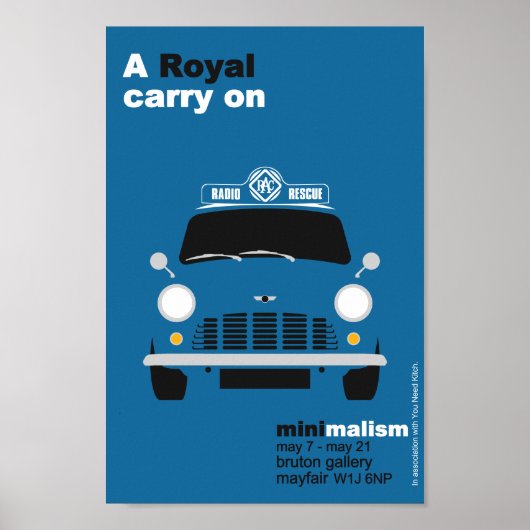 Klassieke Mini RAC patrouille van minimalistische Poster (Voorkant)