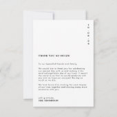 Klassieke Minimaal Typography Foto Bruiloft Bedankkaart (Achterkant)