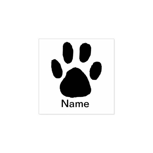 Klassieke Minimal Animal Paw Print Naam Rubberstempel (Afrduk)