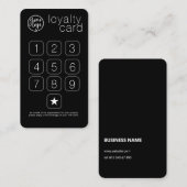 KLASSIEKE MINIMAL BLACK LOGO BUSINESS LOYALITEIT K VISITEKAARTJE (Voorkant / Achterkant)