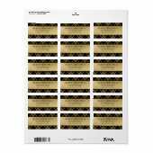 Klassieke Minimal Gold Buffalo Plaid Kerstmis Etiket (Full Sheet)