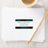 Klassieke Minimal Green Buffalo Plaid Kerstmis Etiket (Insitu)