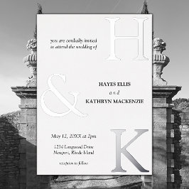 Klassieke Minimal Old Money Esthetische Eenvoudige Folie Uitnodiging