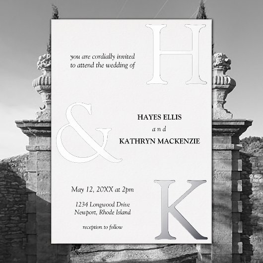 Klassieke Minimal Old Money Esthetische Eenvoudige Folie Uitnodiging