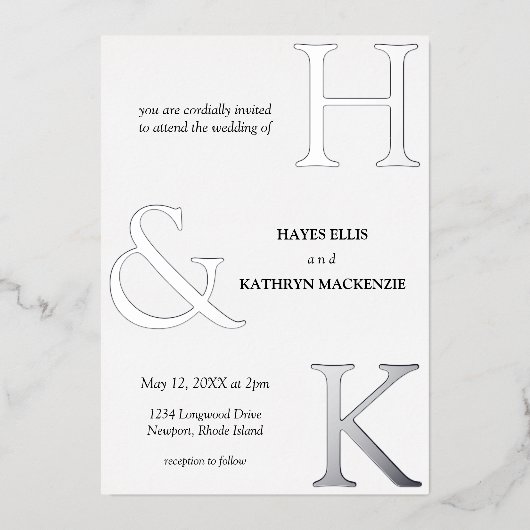 Klassieke Minimal Old Money Esthetische Eenvoudige Folie Uitnodiging (Voorkant)