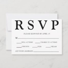 Klassieke Minimal Old Money Esthetische Eenvoudige RSVP Kaartje