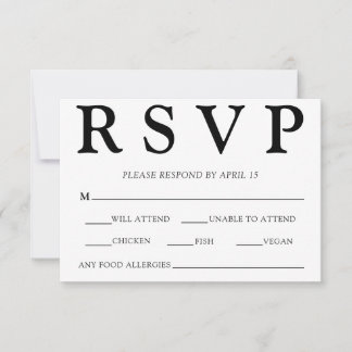 Klassieke Minimal Old Money Esthetische Eenvoudige RSVP Kaartje