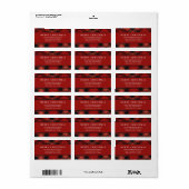 Klassieke Minimal Red Buffalo Plaid Vrolijk Kerstf Etiket (Full Sheet)