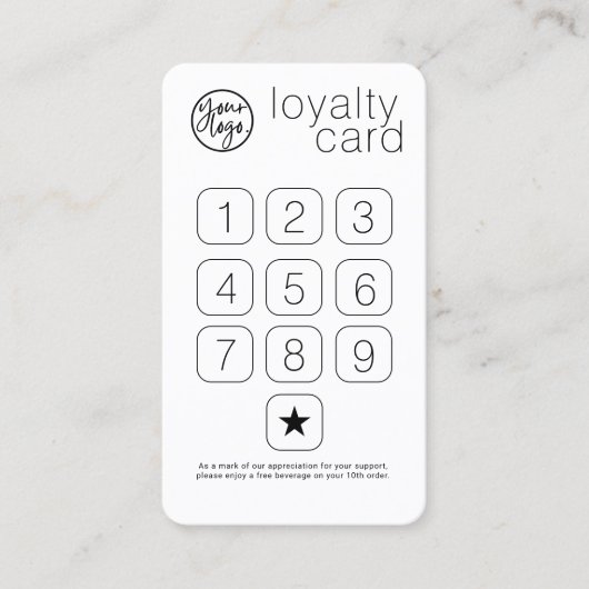 KLASSIEKE MINIMAL WHITE LOGO BUSINESS LOYALITEIT K VISITEKAARTJE (Voorkant)