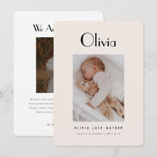 Klassieke minimale aankondiging van de geboorte va