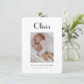 Klassieke minimale aankondiging van de geboorte va (Staand voorkant)