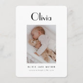 Klassieke minimale aankondiging van de geboorte va (Voorkant)