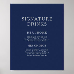 Klassieke minimale Drinken voor de blauwe zilver v Poster
