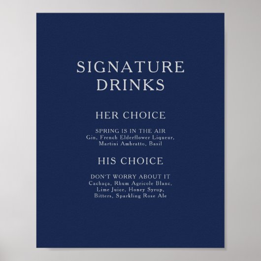 Klassieke minimale Drinken voor de blauwe zilver v Poster (Voorkant)