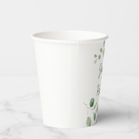 Klassieke Minimale Eucalyptus Formele bruiloft Papieren Bekers (Rechts)