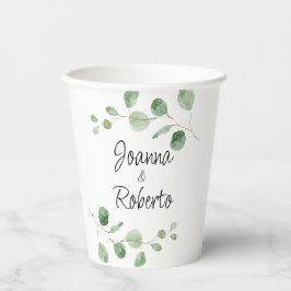 Klassieke Minimale Eucalyptus Formele bruiloft Papieren Bekers