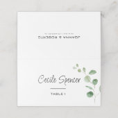 Klassieke Minimale Eucalyptus Formele bruiloft Plaatskaartje (Buitenkant ongevouwen)