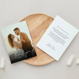 Klassieke Minimale Foto Hand Schrijven Script Brui Bedankkaart