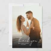 Klassieke Minimale Foto Hand Schrijven Script Brui Bedankkaart (Voorkant)