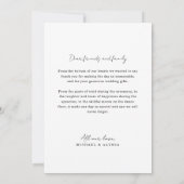 Klassieke Minimale Foto Hand Schrijven Script Brui Bedankkaart (Achterkant)