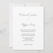 Klassieke minimale foto handschrift script bruilof kaart (Achterkant)