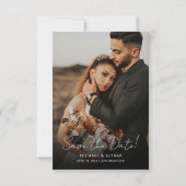 Klassieke minimale foto handschrift script bruilof save the date (Voorkant)