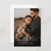 Klassieke minimale foto handschrift script bruilof save the date (Voorkant / Achterkant)