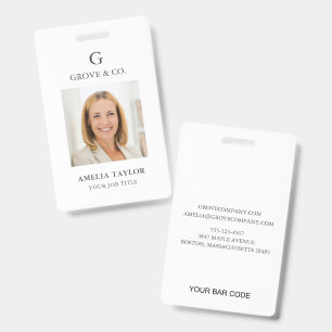 Klassieke Minimale Foto Personeels-ID Bedrijfslogo Badge