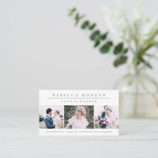 Klassieke minimale fotografie visitekaartje (Staand voorkant)