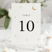 Klassieke minimale hemelse gouden maan sterren bru kaart